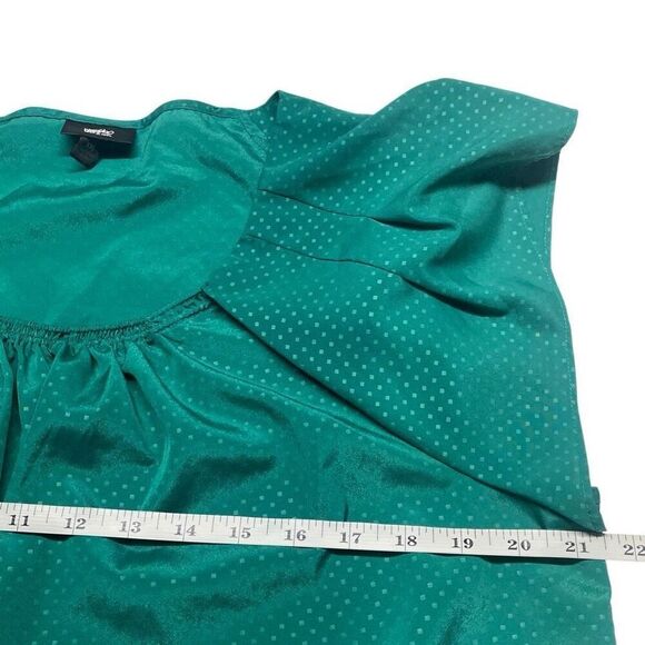 Mossimo Emerald Green Polka Dot Flutter Sleeve Top N0272 - Picture 4 of 7